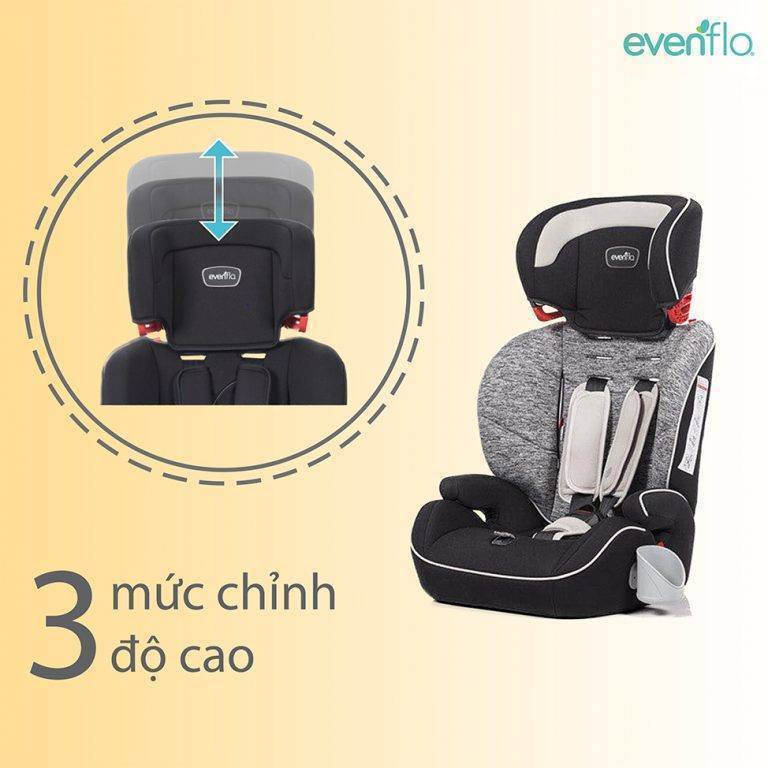 Ghế ngồi ô tô trẻ em Evenflo Sutton Comfy dành cho bé 9 tháng đến 12 tuổi