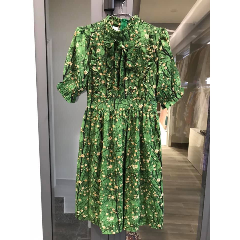 ĐẦM HOA XANH VINTAGE LẠ LẠ