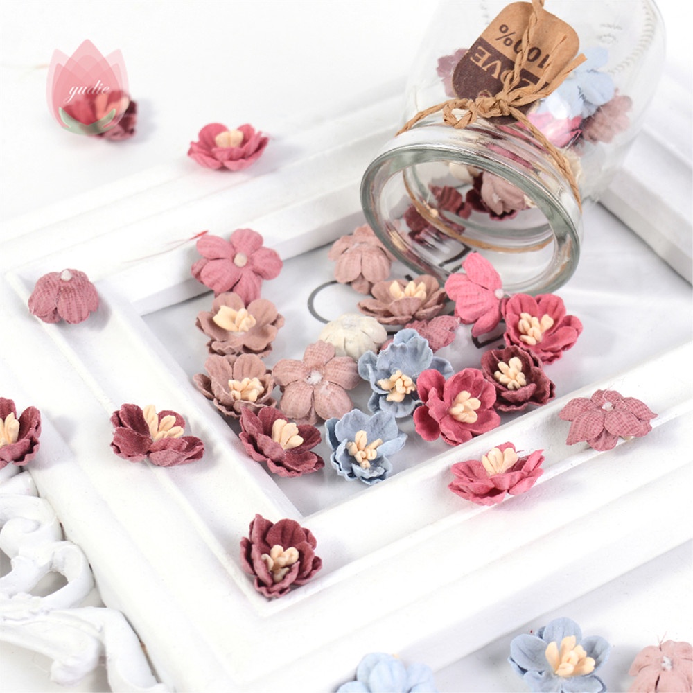 Set 20 Bông Hoa Hồng Giả 2cm Trang Trí Tiệc Cưới / Sân Vườn
