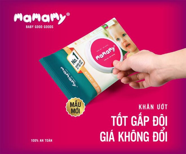 Khăn ướt Mamamy - giấy ướt Mamamy 100 tờ có nắp (mẫu mới)