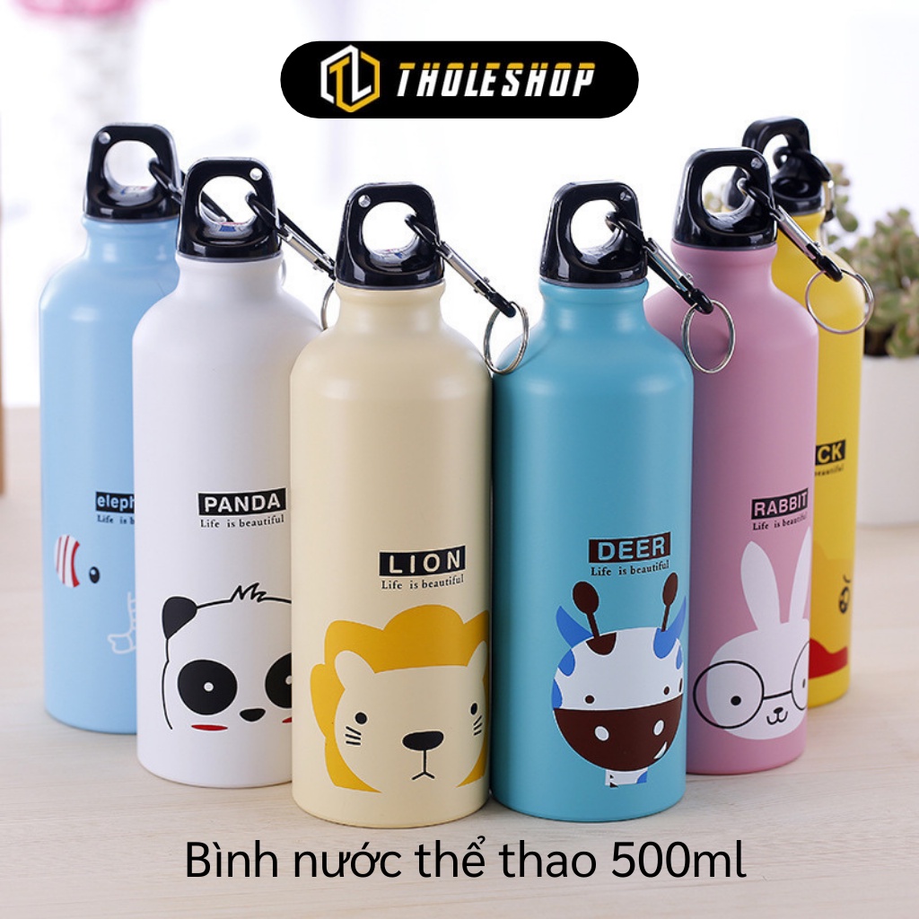 Bình Nước - Bình Giữ Nhiệt Thể Thao 500ml Họa Tiết Hoạt Hình, Đi Học, Đi Làm, Dã Ngoại 4041