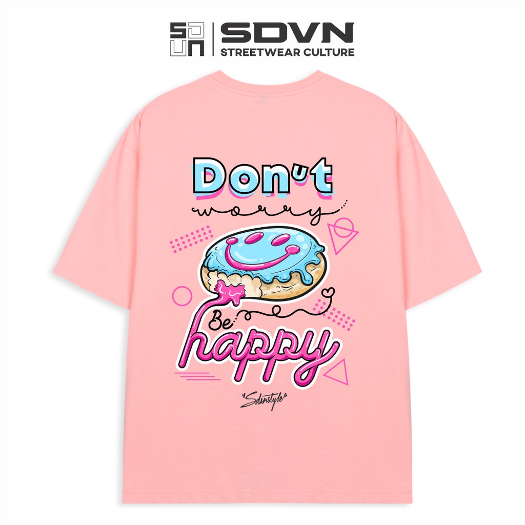 Áo Thun Unisex Nam Nữ Form Rộng SDVN Donut Worry