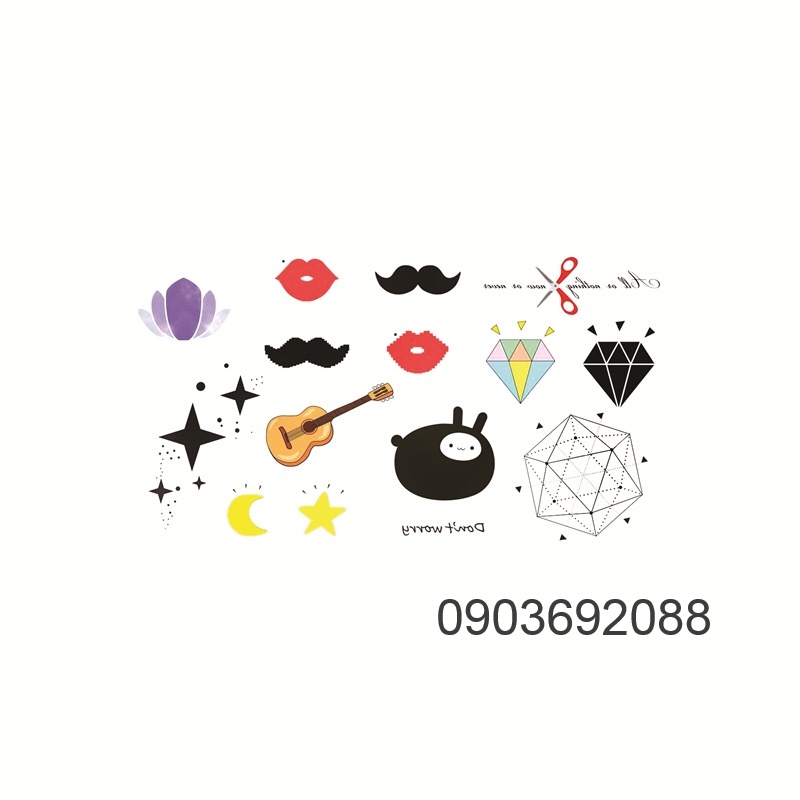 [HCM] Hình xăm dán - tattoo sticker hình xăm dễ thương 10.5 x 6cm