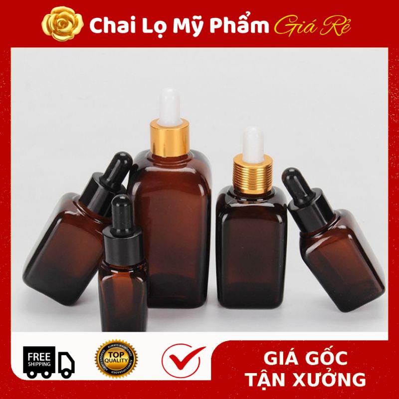 Lọ Chiết Serum ❤ RẺ VÔ ĐỊCH ❤ [15ml,25ml,35ml] Lọ đựng tinh dầu Nâu vuông chiết serum, đựng mỹ phẩm , phụ kiện du lịch