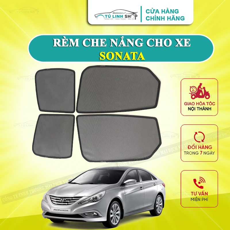 Rèm che nắng nam châm cho xe Hyundai Sonata, bộ 4 tấm cho 4 cửa, hàng loại 1 cao cấp nhất, vừa khít kính