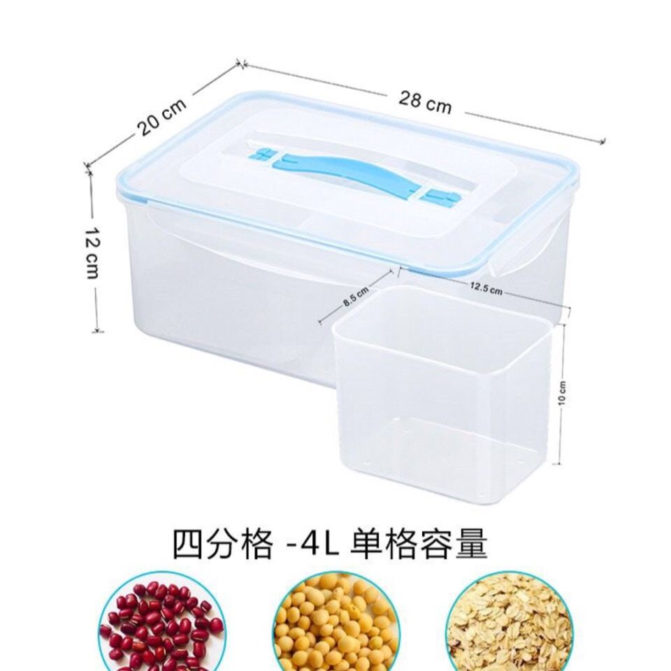 ☊◈✳Hộp nhựa 8l / 4l / 2.1l đựng thực phẩm nhiều ngăn tiện lợi dành cho nhà bếp