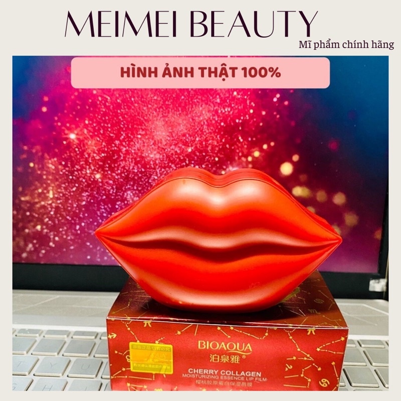 Mặt nạ môi BIOAQUA CHERRY 60g Hộp 20 miếng, mặt nạ ngủ cho môi ban đêm, ban ngày giảm thâm 1 HỘP MN18