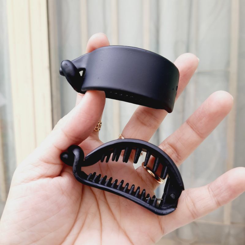 Kẹp cóc ngang bản đen nhám trơn