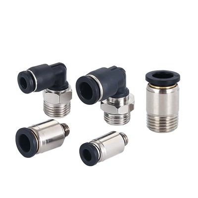 Khớp nối nhanh co PL ren ngoài khí nén, nối góc PL4-M3 PL4-M5 PL6-M5