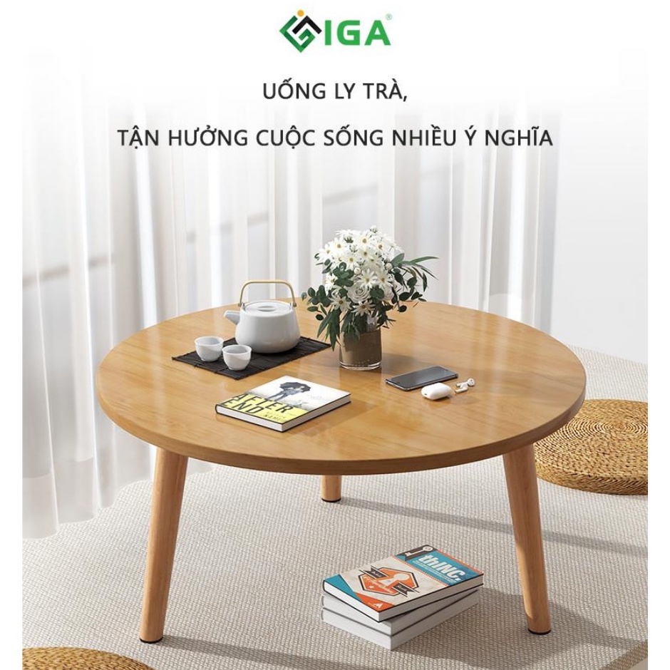 Bàn trà sofa ngòi bệt có thể kết hợp làm bàn ăn ngồi bệt IGA - GP74