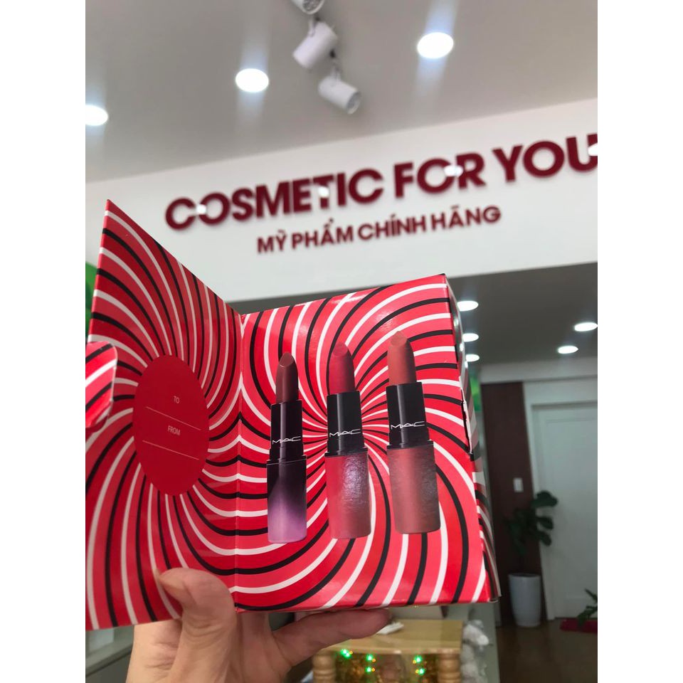 Set Son MAC 3 Cây Kiss Of Magic Lip Kit ( Fullsize Mới Nhất )
