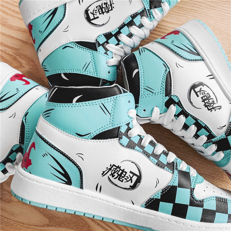 Giày thể thao cổ cao in hình Tanjiro Demon Slayer 2021 thời trang cho nam