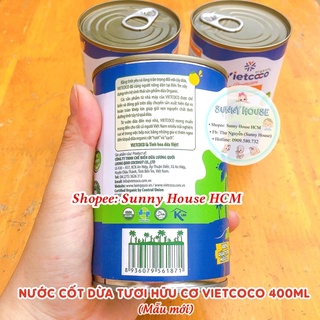 Nước Cốt Dừa Hữu Cơ Vietcoco 400ml [Date 2025]