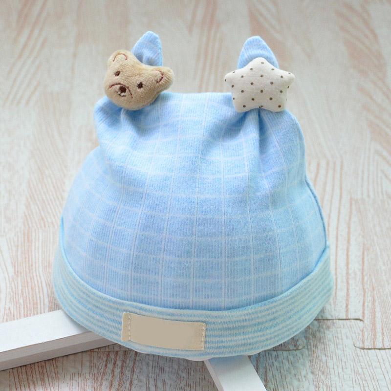 Mũ trùm đầu vải cotton trang trí họa tiết hoạt hình đáng yêu cho trẻ sơ sinh