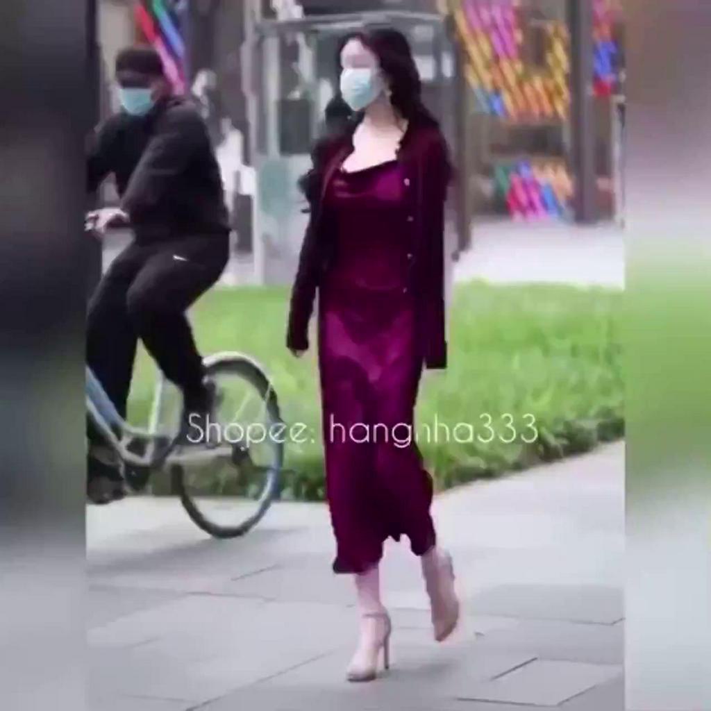 SẴN🔥Váy lụa 2 dây cổ đổ phi lụa cao cấp | BigBuy360 - bigbuy360.vn