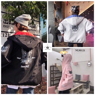 Áo khoác dù 2 lớp unisex Mèo tokyo