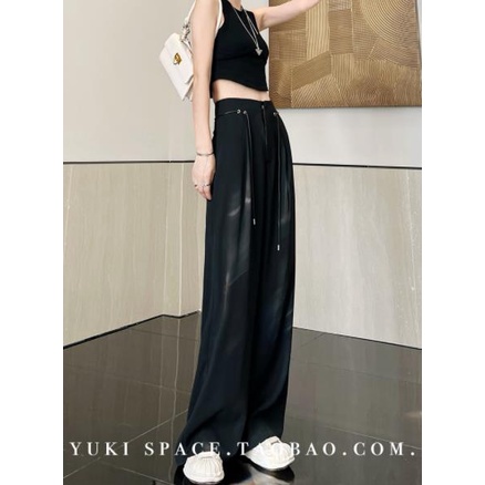 Quần Chiffon Ống Dài Rộng Lưng Cao Thời Trang Nữ 2022