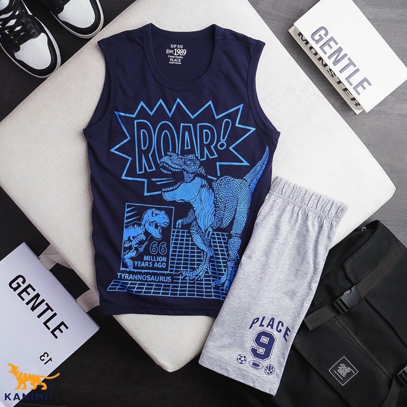 Bộ quần áo ba lỗ sát nách Place cho bé trai hàng xuất xịn size to