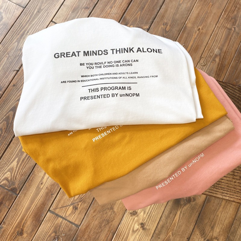 Áo thun nữ LYRA, áo phông nữ nhiều màu Great minds think alone freesize phong cách Hàn Quốc - VXYAP0032