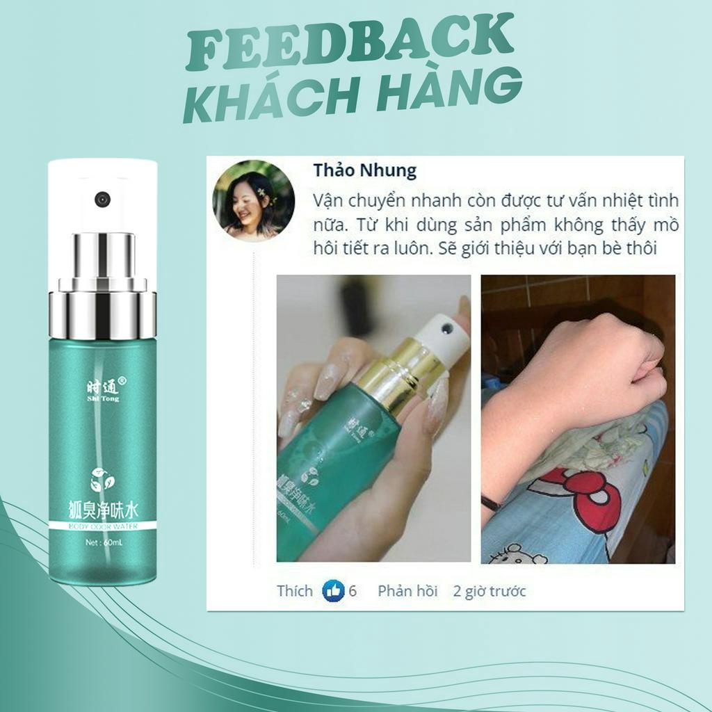 Xịt khử mùi Shitong 60ml - Ngừa hôi nách, ngăn tiết mồ hôi, giảm bã nhờn, mùi hương nhej, giữ cho vùng cánh luôn khô ráo
