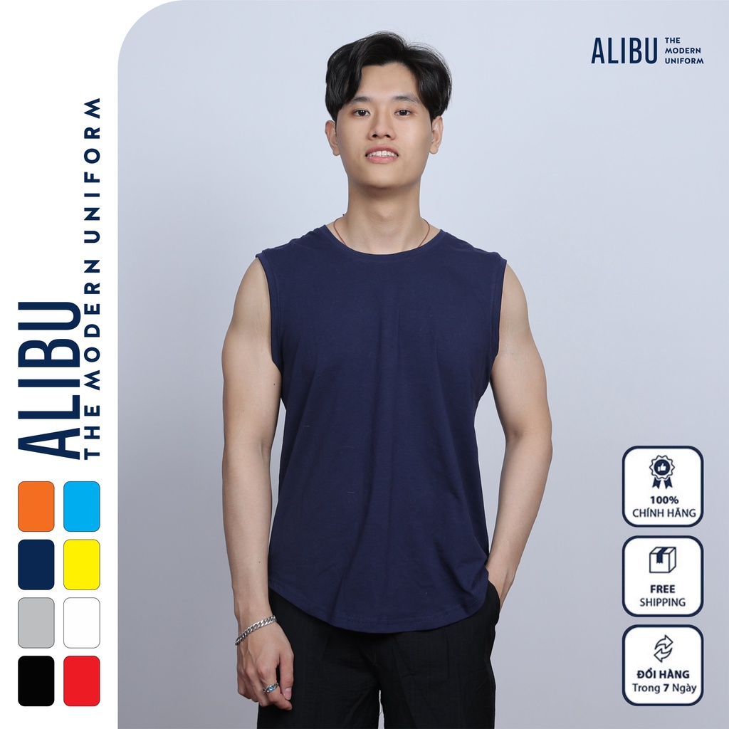 Áo thun nam ba lỗ cotton 85%, phong cách hàn kiểu dáng thể thao tanktop  co giãn 4 chiều -  ALIBU