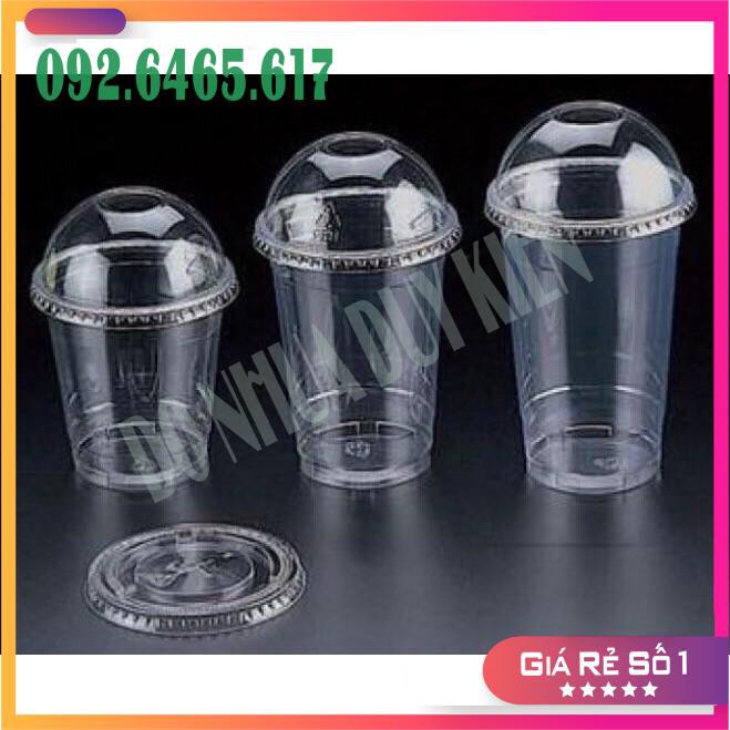 [NOWSHIP] 50 Cốc Nhựa PP 400ml - 500ml - 700ml Dùng 1 Lần Có Nắp Loại Đẹp - Đựng Đồ Uống - Có Thể Dùng Được Màng Ép Ly