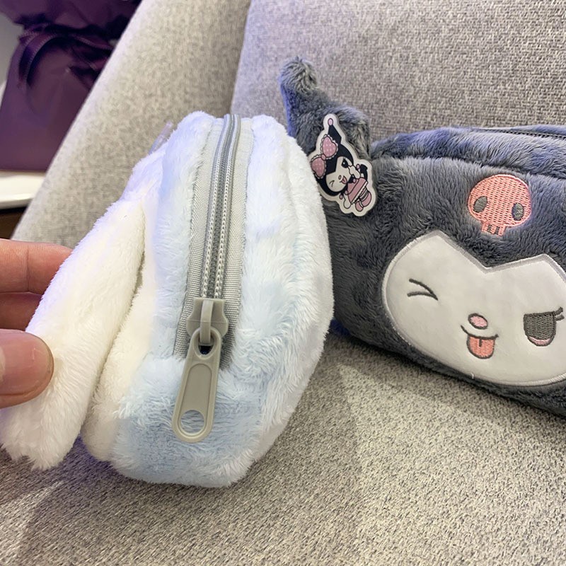 Túi Đựng Bút Bằng Lông Nhung Sức Chứa Lớn Họa Tiết Hoạt Hình Dễ Thương