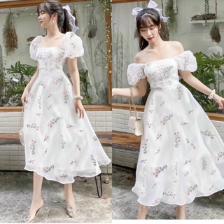 ĐẦM CỔ U TAY VOAN (KÈM VIDEO HÌNH THẬT)