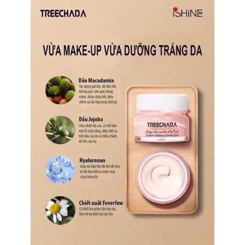 Kem Dưỡng MakeUp Trắng Da + Chống Nắng TREECHADA Thái Lan