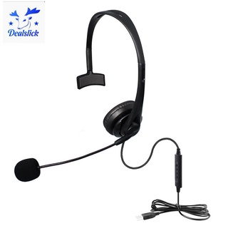 USB Call Center Headset with Noise Cancelling Mic Monaural Headphone for PC Home Office Phone Service Plug and Play