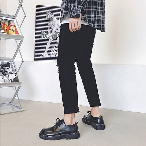 [GD04] Giày Da Lì Cổ Thấp Cho Nam Hàng Quảng Châu - Viền Chỉ Mũi Với Chất Da PU Quảng Châu loại tốt | BigBuy360 - bigbuy360.vn