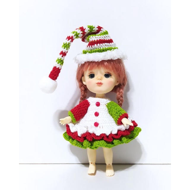CÓ SẴN - Set đầm Noel - size búp bê BJD 1/8, Baboliy