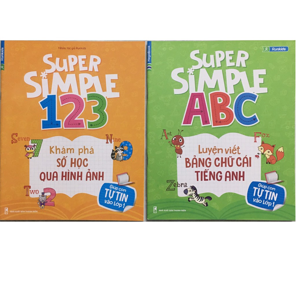 Sách Mega - Combo Super Simple - Luyện Viết Bảng Chữ Cái Tiếng Anh + Khám Phá Số Học Qua Hình Ảnh (2 Cuốn)