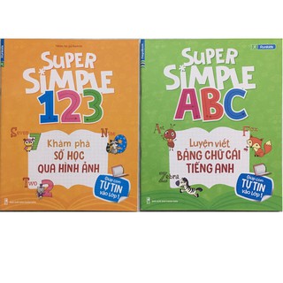 Sách Mega - Combo Super Simple - Luyện Viết Bảng Chữ Cái Tiếng Anh + Khám Phá Số Học Qua Hình Ảnh (2 Cuốn)