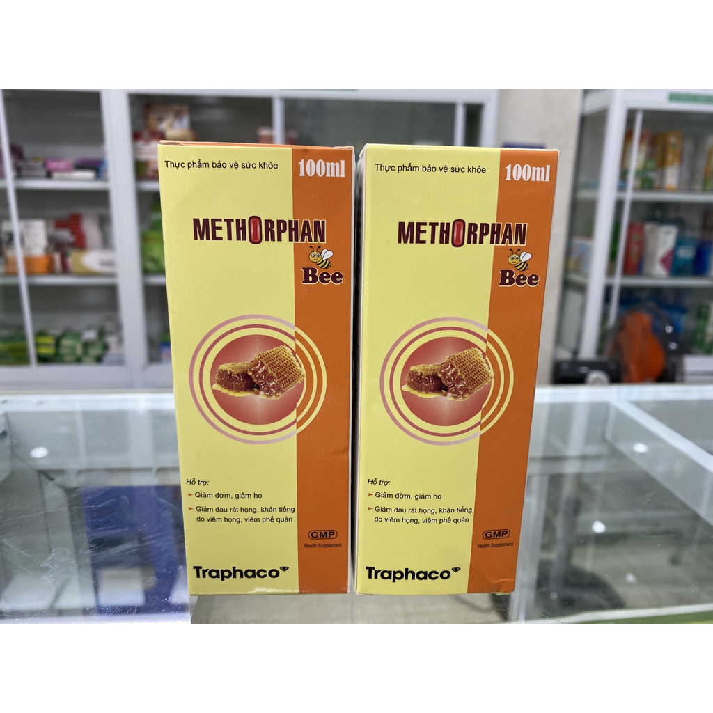 Siro ho Methorphan Bee Traphaco chai 100ml tinh chất keo ong hỗ trợ giảm ho, giảm đờm, giảm đau rát họng, khản tiếng