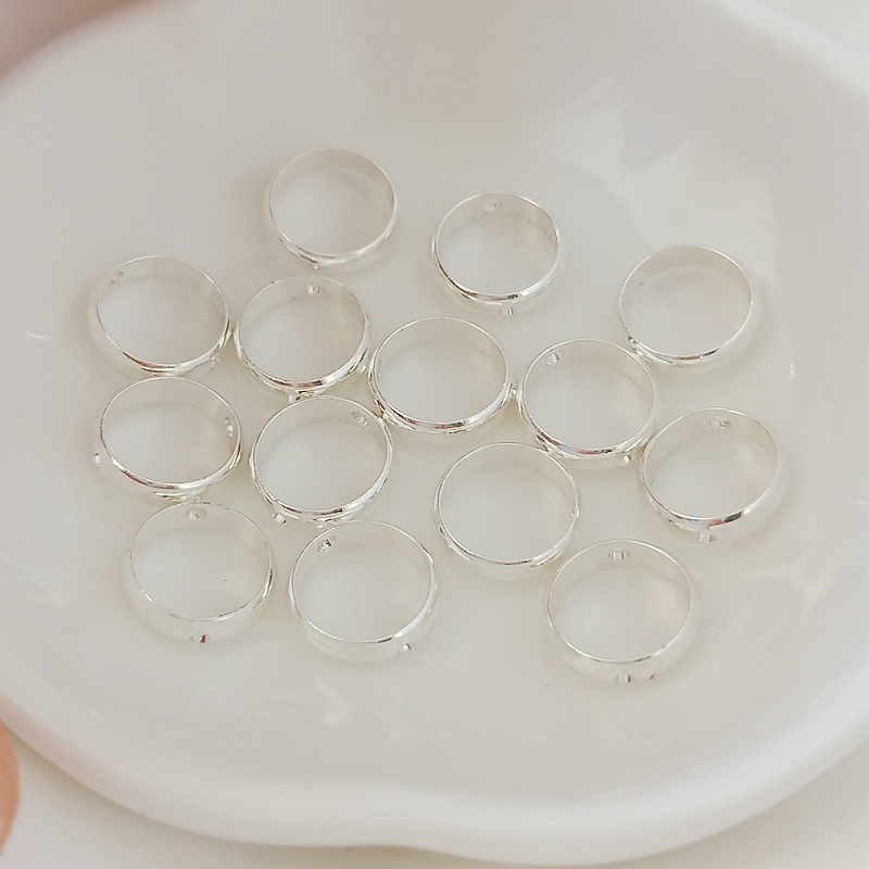 Nhẫn Xỏ Hạt Màu Sắc Mạ Bạc Dùng Làm Trang Sức Thủ Công DIY