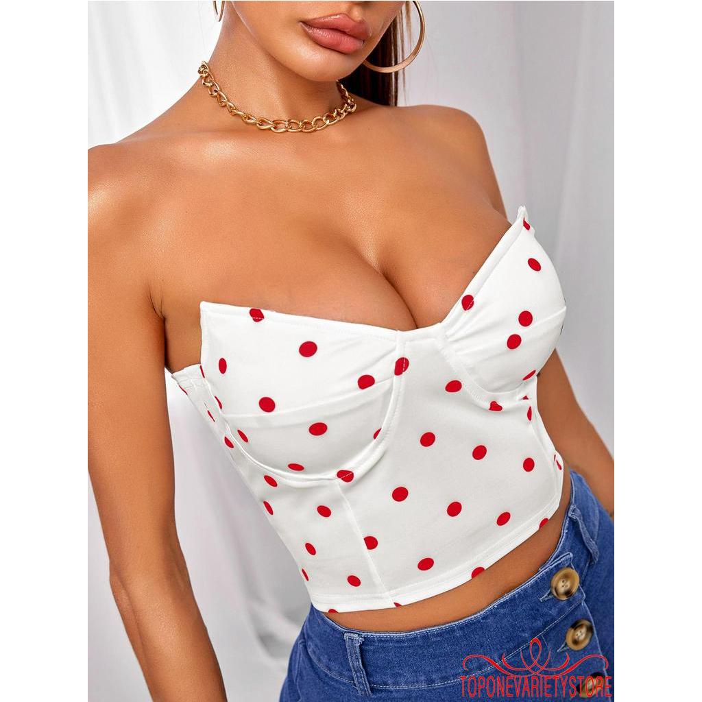 Áo Ống Họa Tiết Chấm Bi Thời Trang Quyến Rũ Dành Cho Nữ | BigBuy360 - bigbuy360.vn