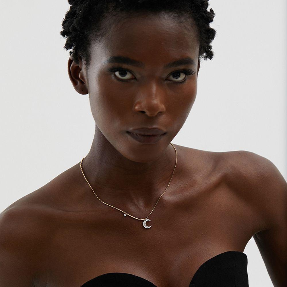 Vòng cổ Mặt Hình Mặt Trăng Phong Cách Hàn Quốc Cho Nữ