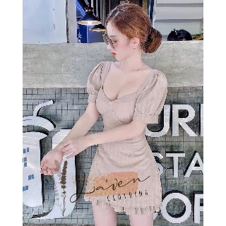 ⚡𝙁𝙍𝙀𝙀𝙎𝙃𝙄𝙋⚡ đầm dáng xòe nữ tay phồng hở lưng - pig.23