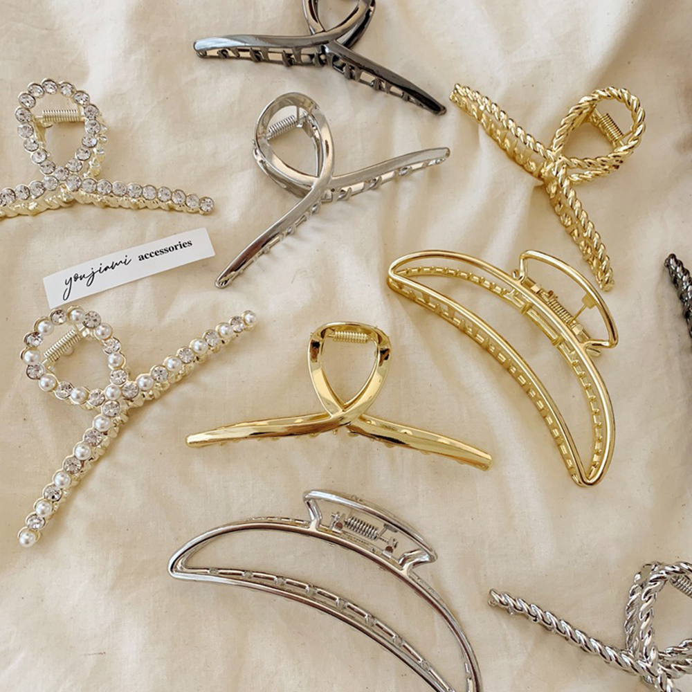 Kẹp Tóc Kim Loại Phong Cách Cổ Điển Cho Nữ Hairclips