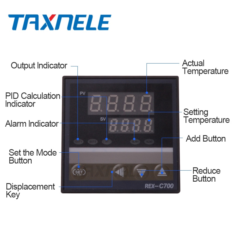 Bộ điều khiển nhiệt độ kỹ thuật số PID REX-C700 + rơ le SSR 40A + K + bộ điều khiển nhiệt độ