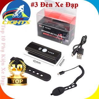 Top 10 phụ kiện cần thiết khi đạp xe | no.03 đèn xe đạp | đèn còi xe đạp hj062, led siêu sáng 300 lumens, còi 120 db