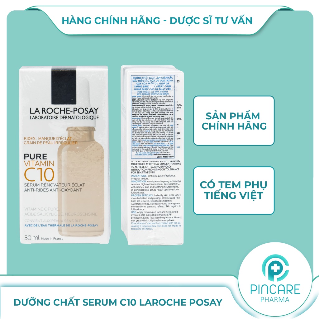 Serum dưỡng sáng da La Roche Posay Pure Vitamin C10 Serum 30ml - Hàng chính hãng - Nhà thuốc PinCare