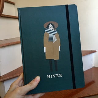 Sổ bìa cứng HIVER rêu ruột dot-trơn