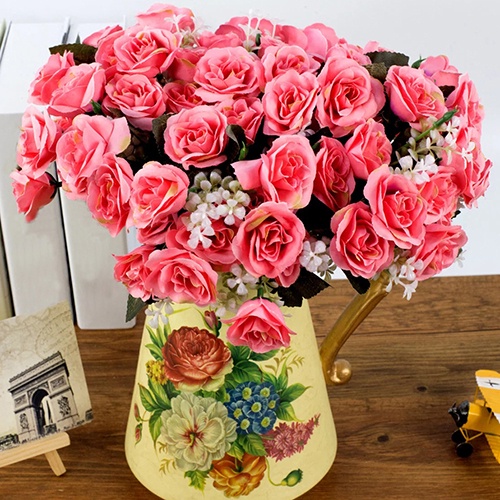 Bó Hoa Hồng Giả 12 Bông Trang Trí Tiệc Cưới