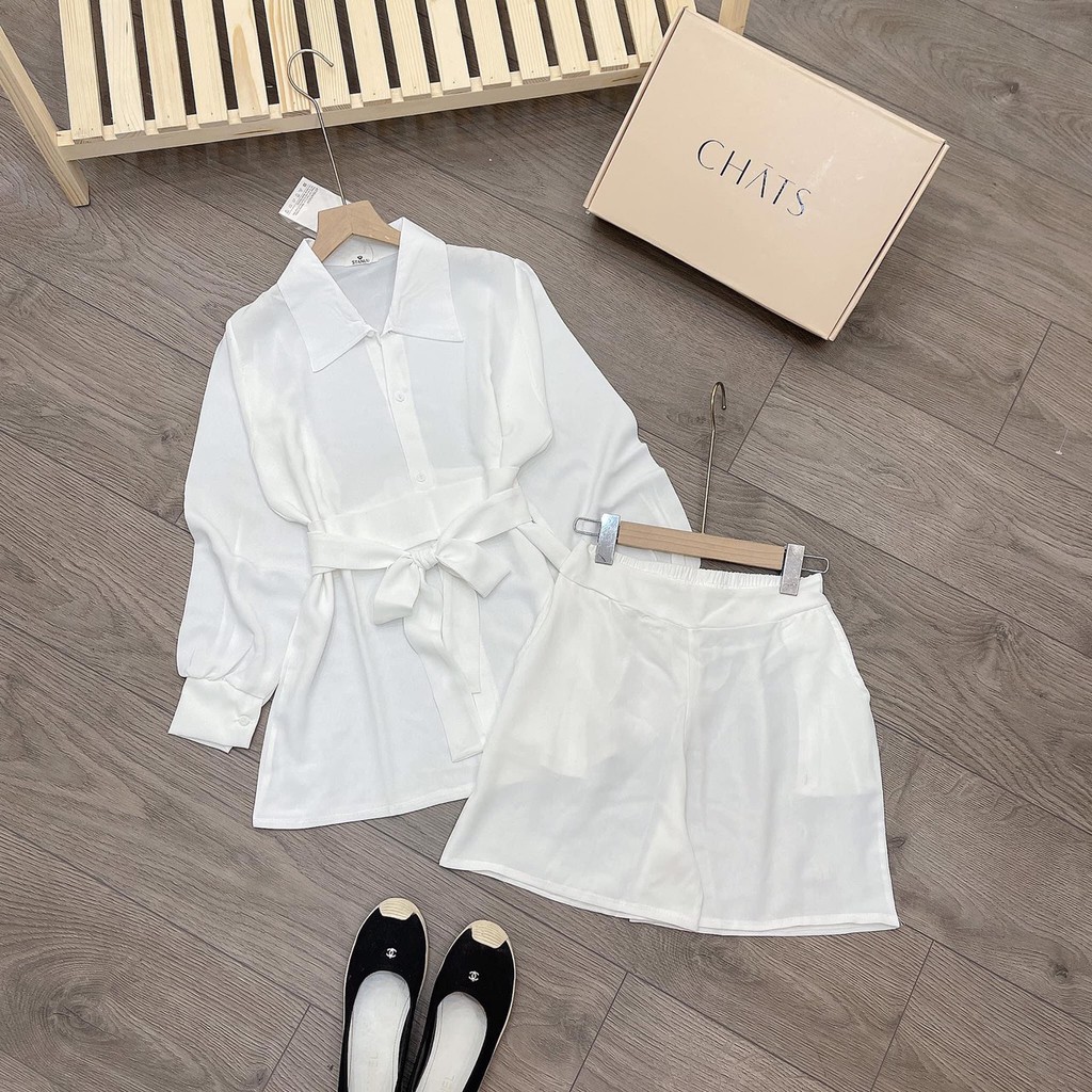 Sét Bộ Đồ Nữ Màu Trắng Xinh Xắn Chất Đũi Dày Mịn Mềm Mại Cho Các Bạn Nữ. | BigBuy360 - bigbuy360.vn