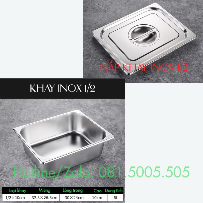 Khay đựng topping inox có nắp Khay đựng thạch Inox có nắp với đủ các size tự chọn