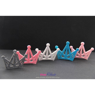 *[Set 2 cái] Vương miện nhũ 6cm - phụ kiện thời trang, gắn lên phụ kiện tóc, làm phụ kiện nơ bờm kẹp tóc, DIY