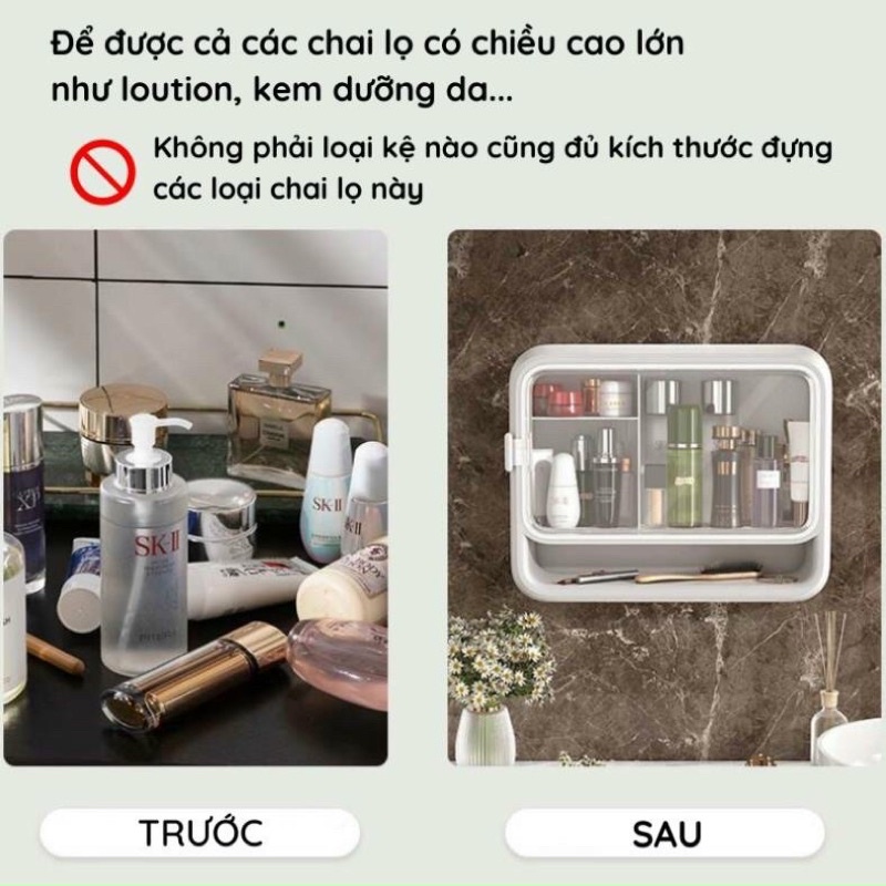 Kệ Đựng Mỹ Phẩm Treo Tường, Hộp Tủ thuốc Y Tế Gia Đình Tiện Dụng Dán Tường Tiết Kiệm Không Gian