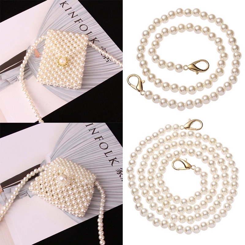 Hạt trai nhựa 3mm 10gr có lỗ phụ kiện làm túi sách vòng cổ vòng tay